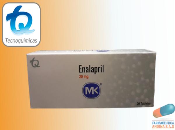 Enalapril 20 Mg Caja X 30 Tabletas Mk 